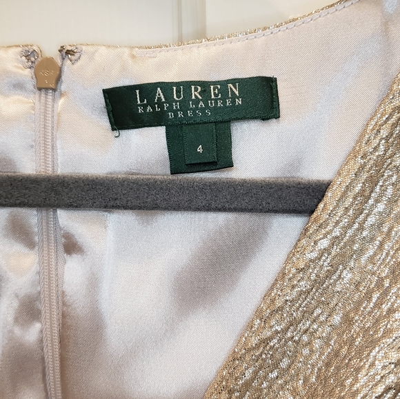 Ralph Lauren Gold Metallic Dress - Picture 4 of 5